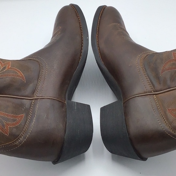 Ariat Heritage Round Up Brown Embroidered Western Boot 4 LR Size 9.5 B - Picture 6 of 16